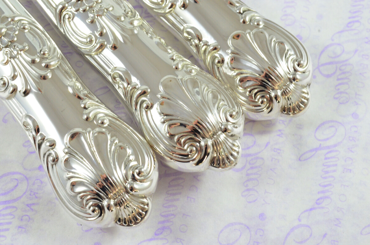 Brand New United Cutlers Sterling Silver Handled 3 Piece Carving Set Queens Pattern 1999 - Image 9