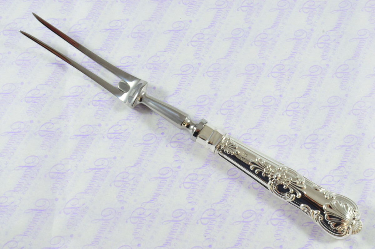 Brand New United Cutlers Sterling Silver Handled 3 Piece Carving Set Queens Pattern 1999 - Image 6