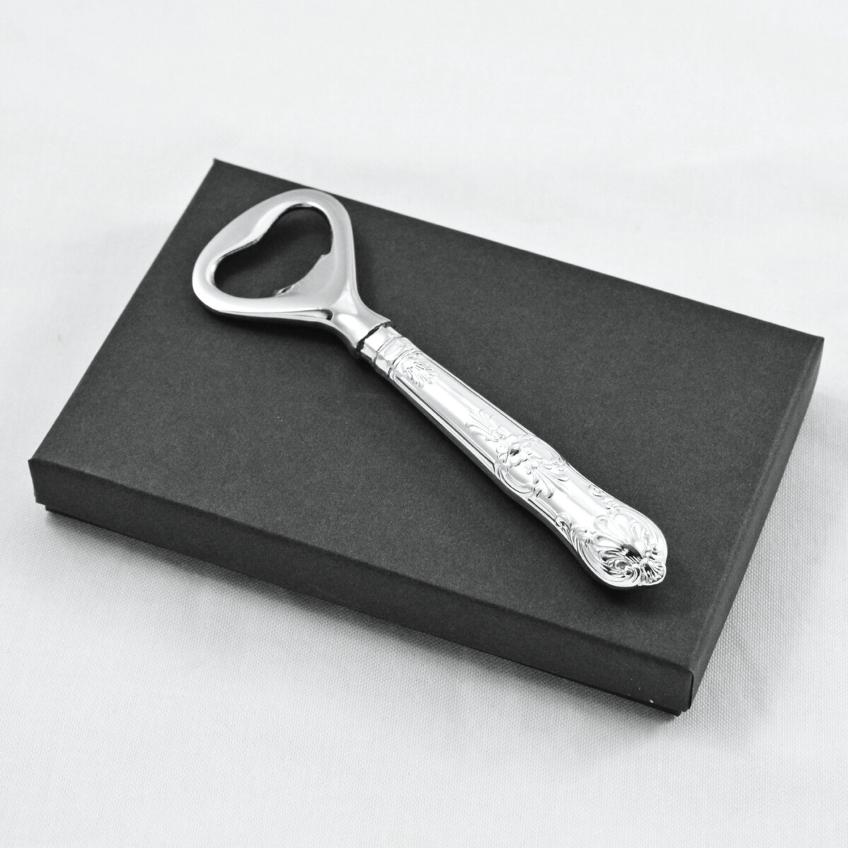 A Queens Pattern Silver Plated Bottle Opener Gift Boxed