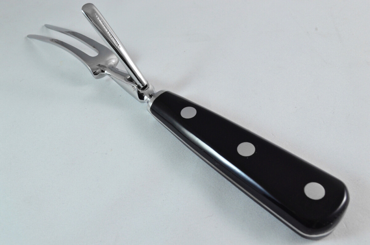 Robert Welch Stainless Steel 18/10 Carving Fork Full Spring Loaded Guard - Image 4