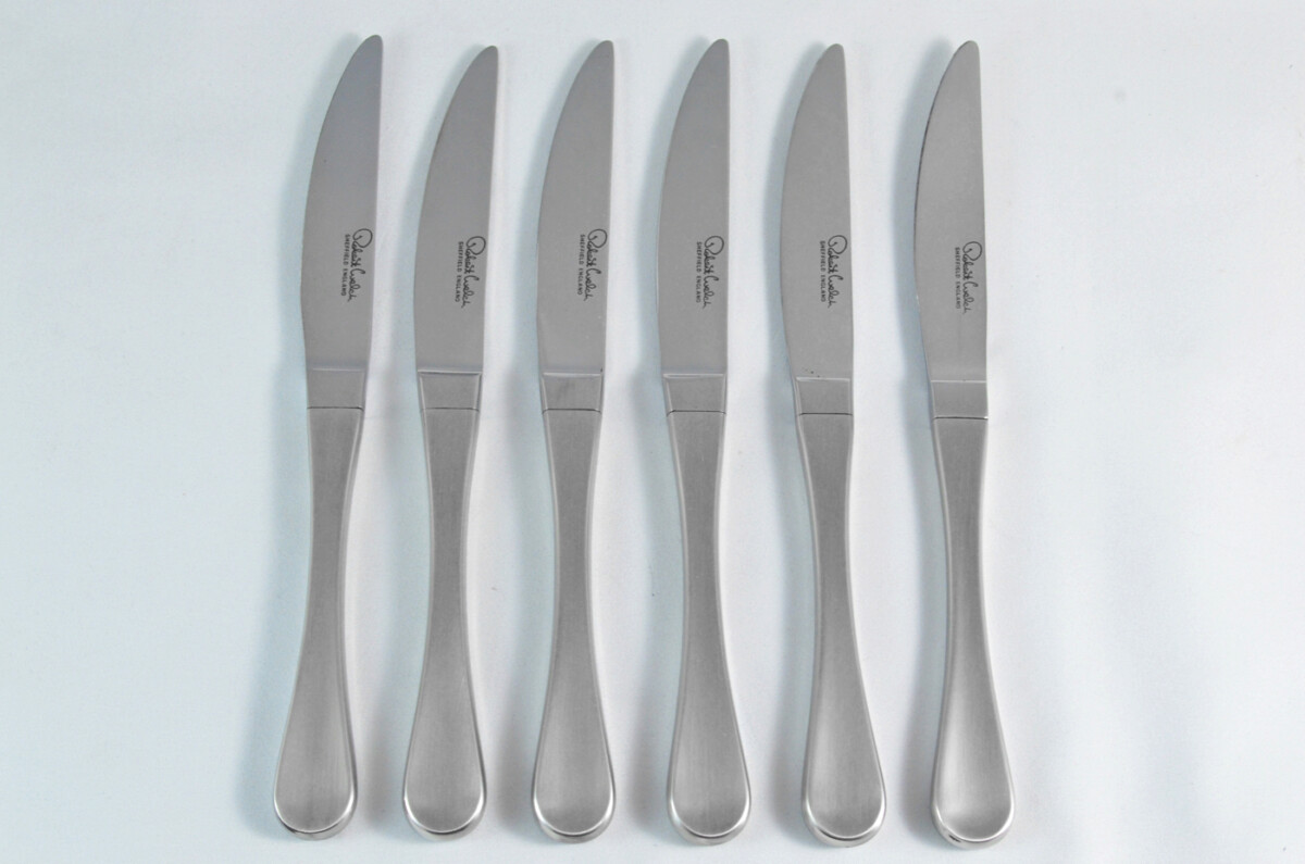 Robert Welch Stainless Steel 18/10 Set of Six Plain Edge Steak Knives Brushed Finish