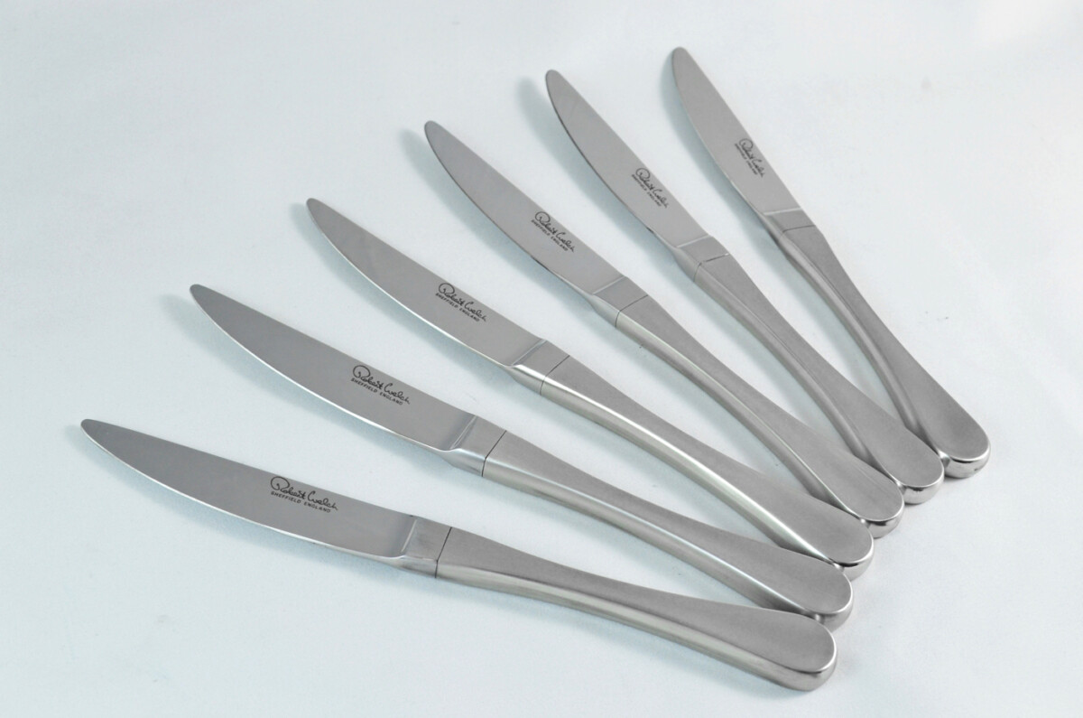 Robert Welch Stainless Steel 18/10 Set of Six Plain Edge Steak Knives Brushed Finish - Image 2