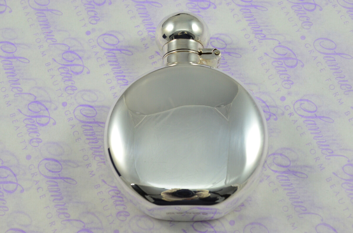 Sterling Silver Round Hip Flask 2oz Bayonet Top Hallmarked 2022 - Image 3