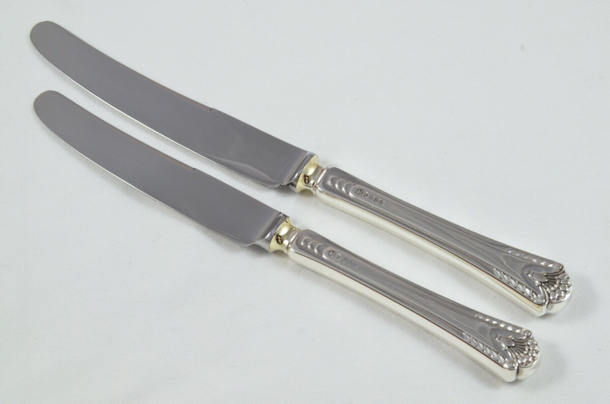 1972 Sterling Silver Royal Prince Pattern Sheffield 6 Dinner & 6 Dessert Knives Robert Pringle - Image 6