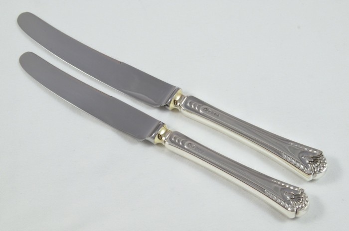1972 Sterling Silver Royal Prince Pattern Sheffield 6 Dinner & 6 Dessert Knives Robert Pringle - Image 6