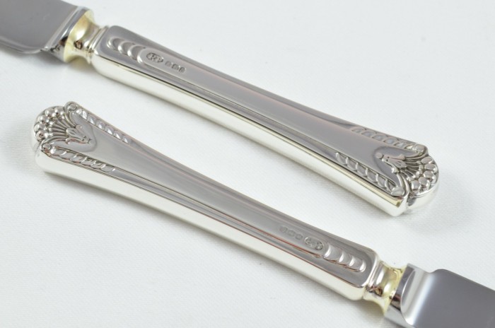 1972 Sterling Silver Royal Prince Pattern Sheffield 6 Dinner & 6 Dessert Knives Robert Pringle - Image 7