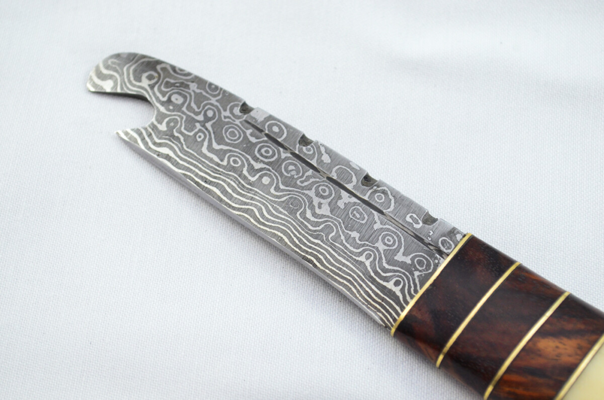 New Fantastic Genuine Laminate Handle Sgian Dubh Bottle Opener Damascus Steel Made in Sheffield England - Image 3