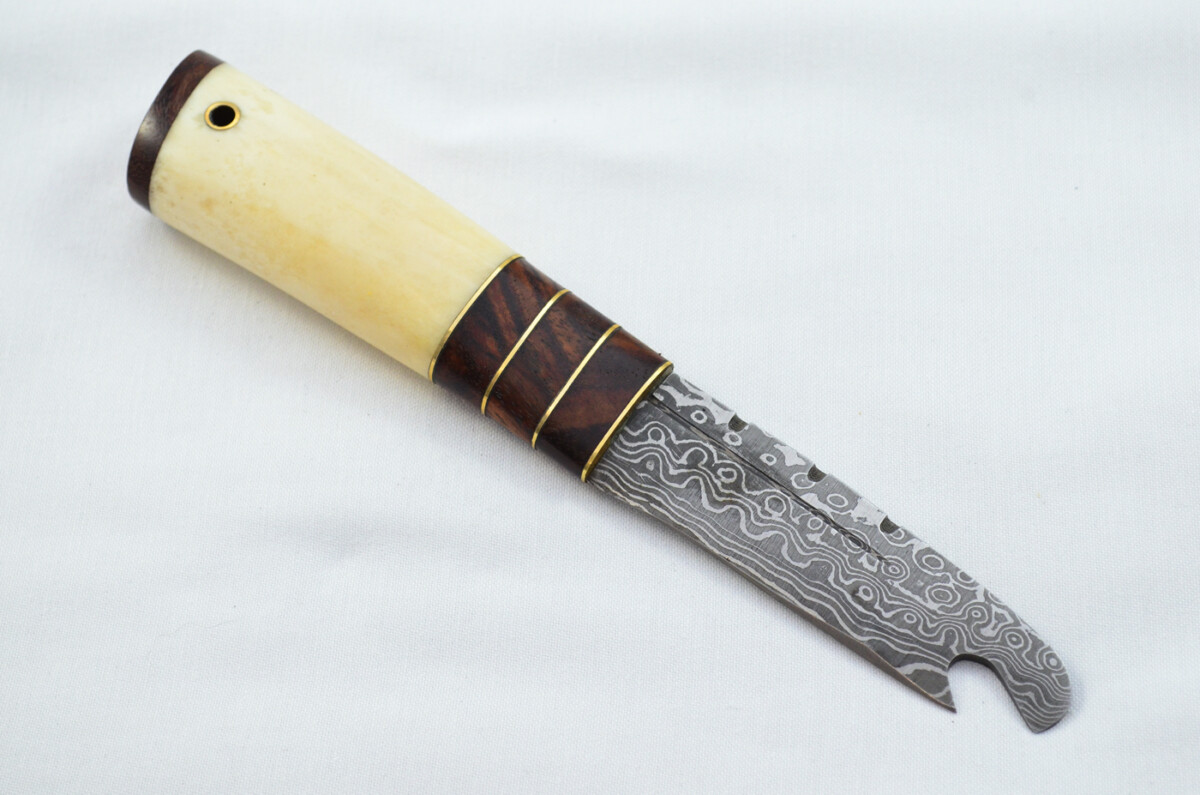 New Fantastic Genuine Laminate Handle Sgian Dubh Bottle Opener Damascus Steel Made in Sheffield England - Image 5
