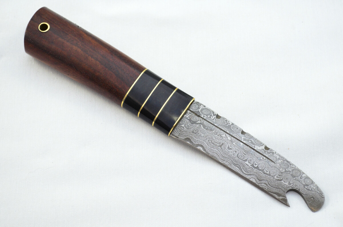 New Fantastic Genuine Laminate Handle Sgian Dubh Bottle Opener Damascus Steel Made in Sheffield England - Image 5