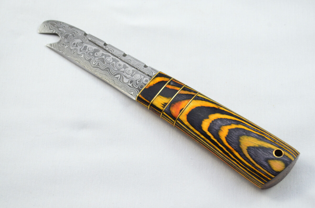 New Fantastic Genuine Laminate Handle Sgian Dubh Bottle Opener Damascus Steel Made in Sheffield England - Image 2
