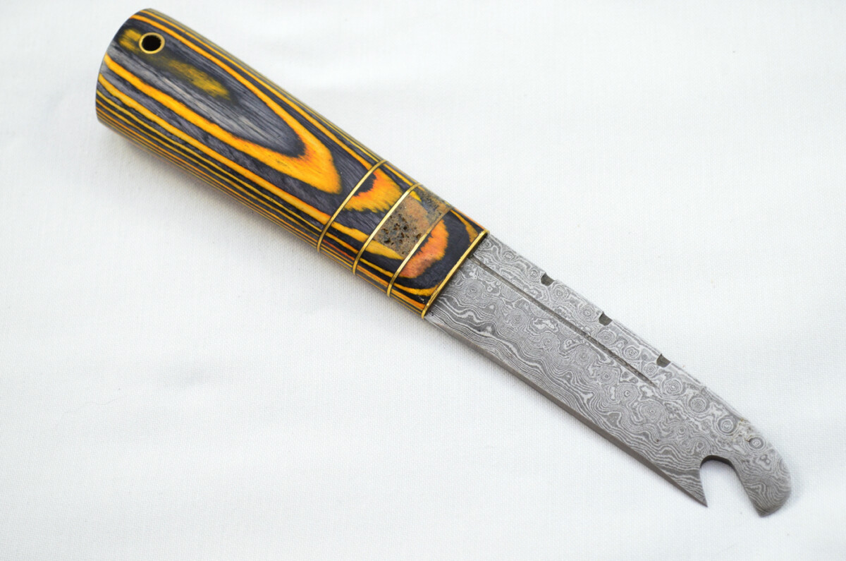 New Fantastic Genuine Laminate Handle Sgian Dubh Bottle Opener Damascus Steel Made in Sheffield England - Image 5