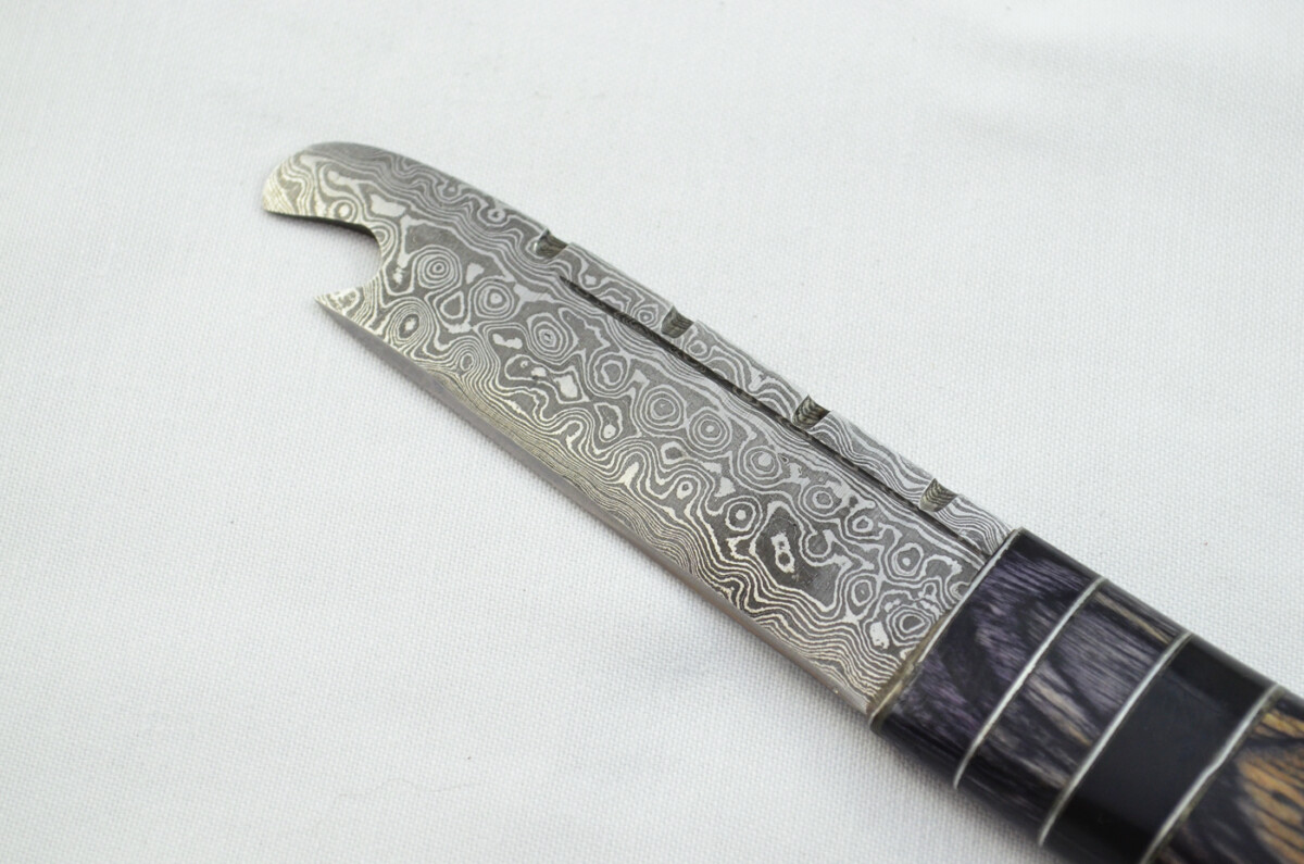 New Fantastic Genuine Laminate Handle Sgian Dubh Bottle Opener Damascus Steel Made in Sheffield England - Image 3