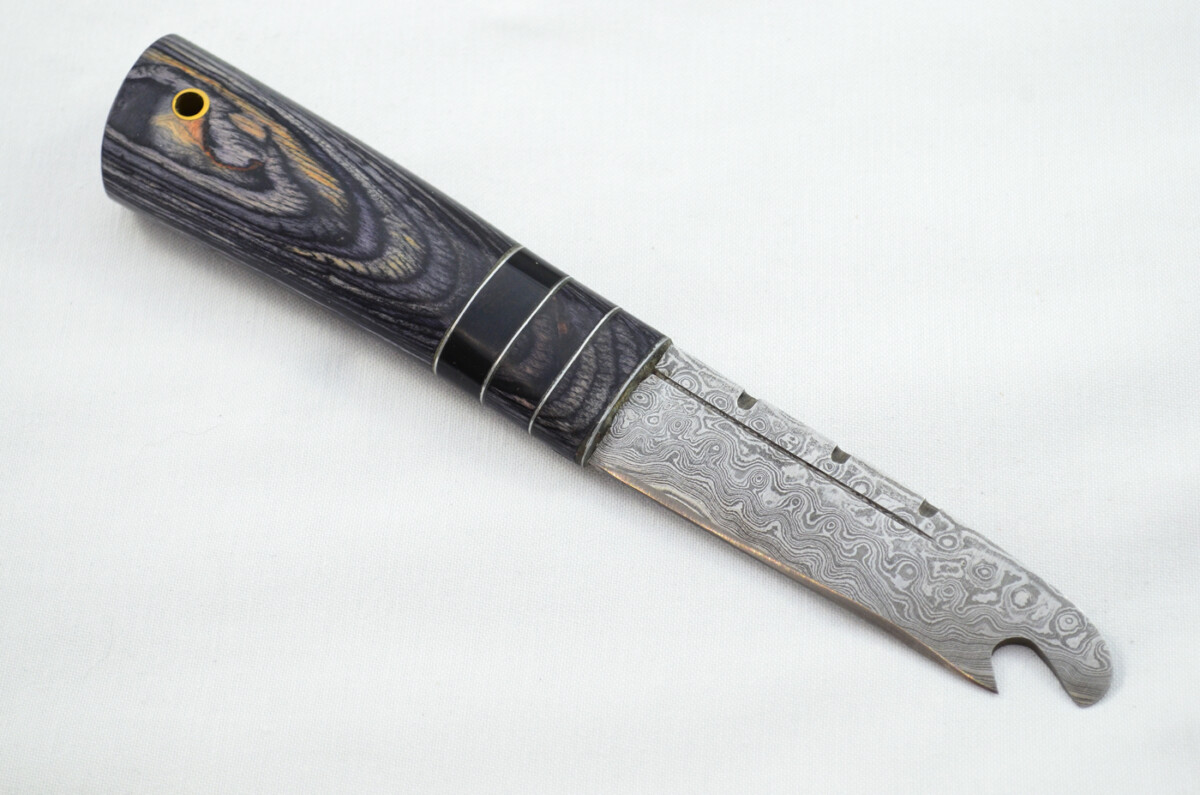 New Fantastic Genuine Laminate Handle Sgian Dubh Bottle Opener Damascus Steel Made in Sheffield England - Image 5