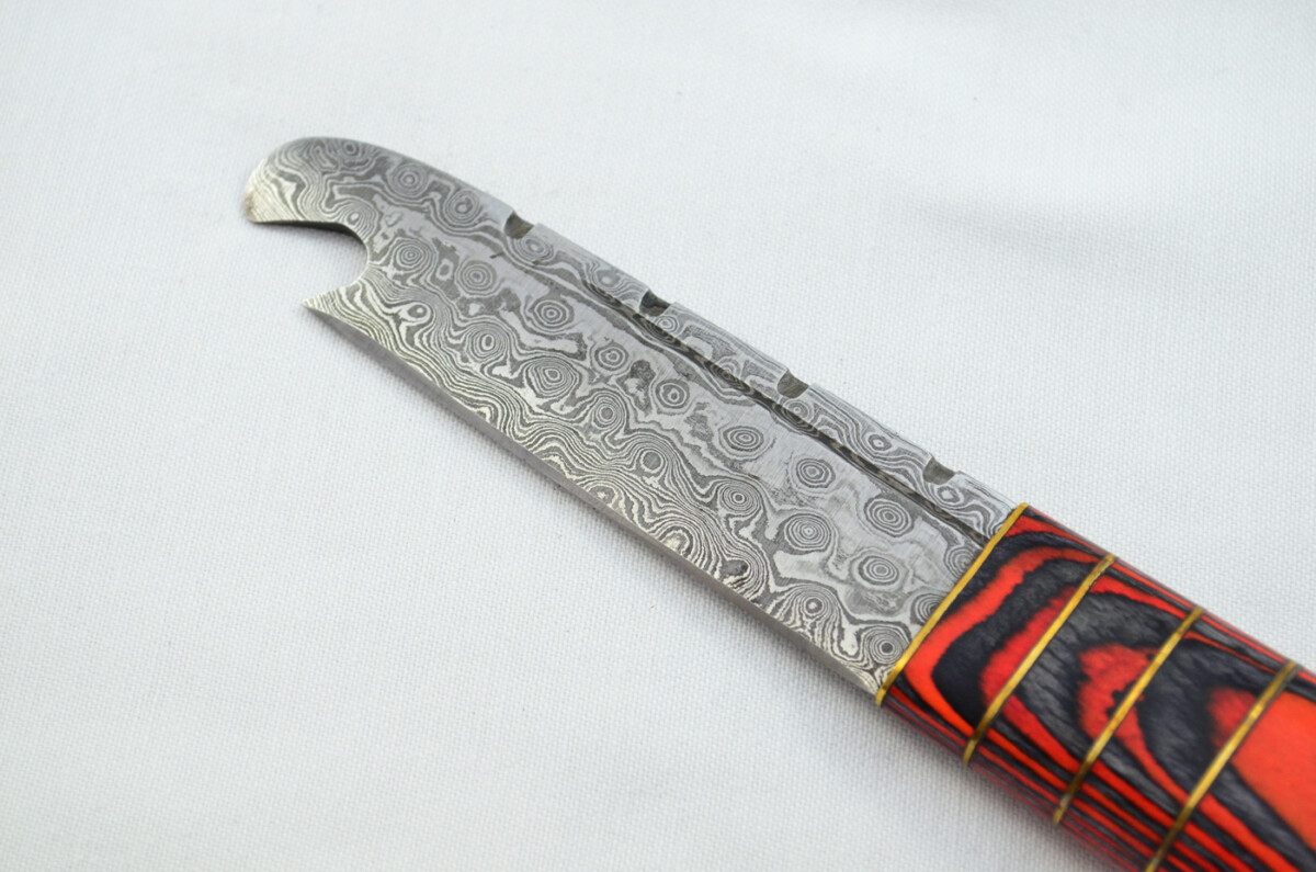 New Fantastic Genuine Laminate Handle Sgian Dubh Bottle Opener Damascus Steel Made in Sheffield England - Image 4