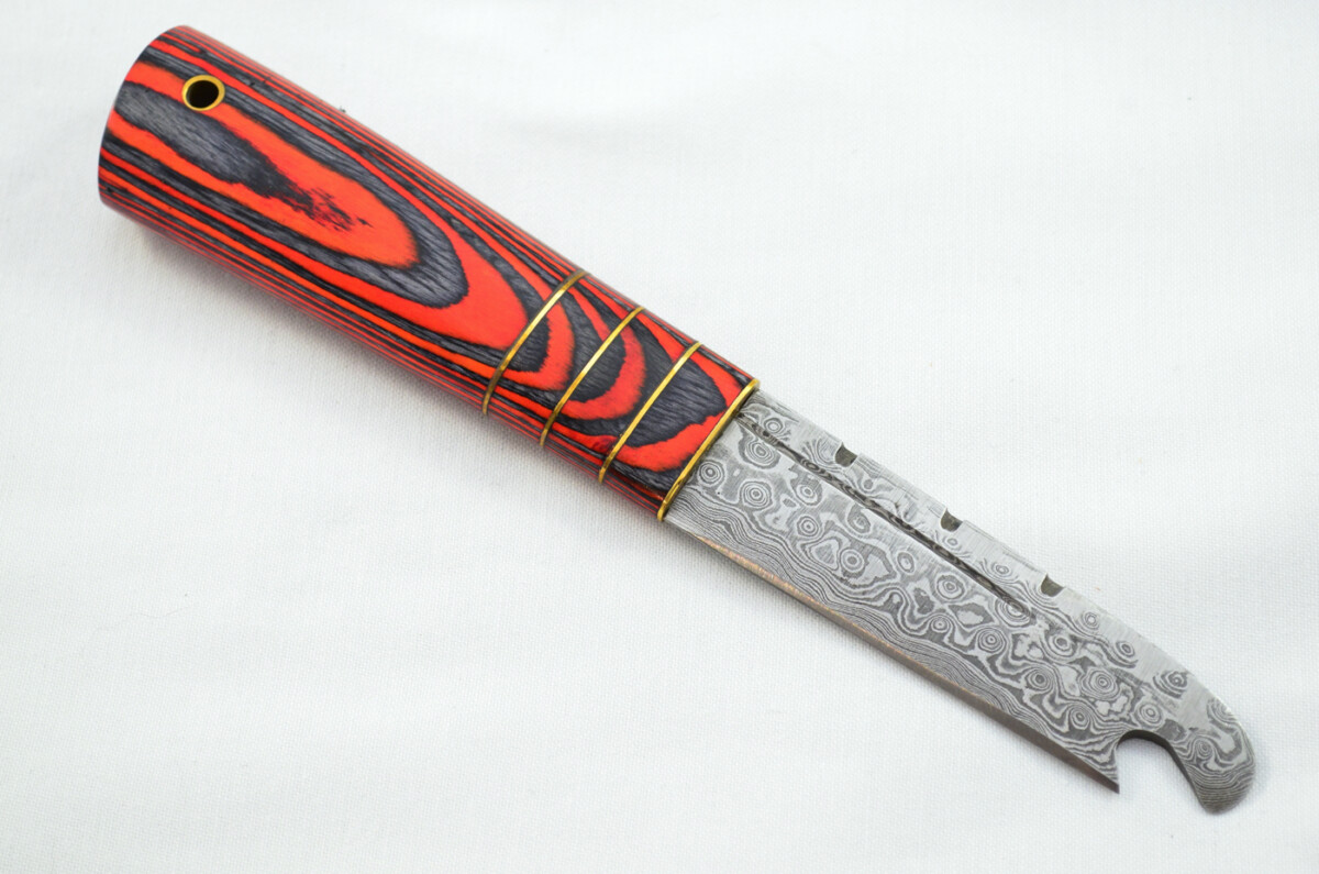 New Fantastic Genuine Laminate Handle Sgian Dubh Bottle Opener Damascus Steel Made in Sheffield England - Image 2