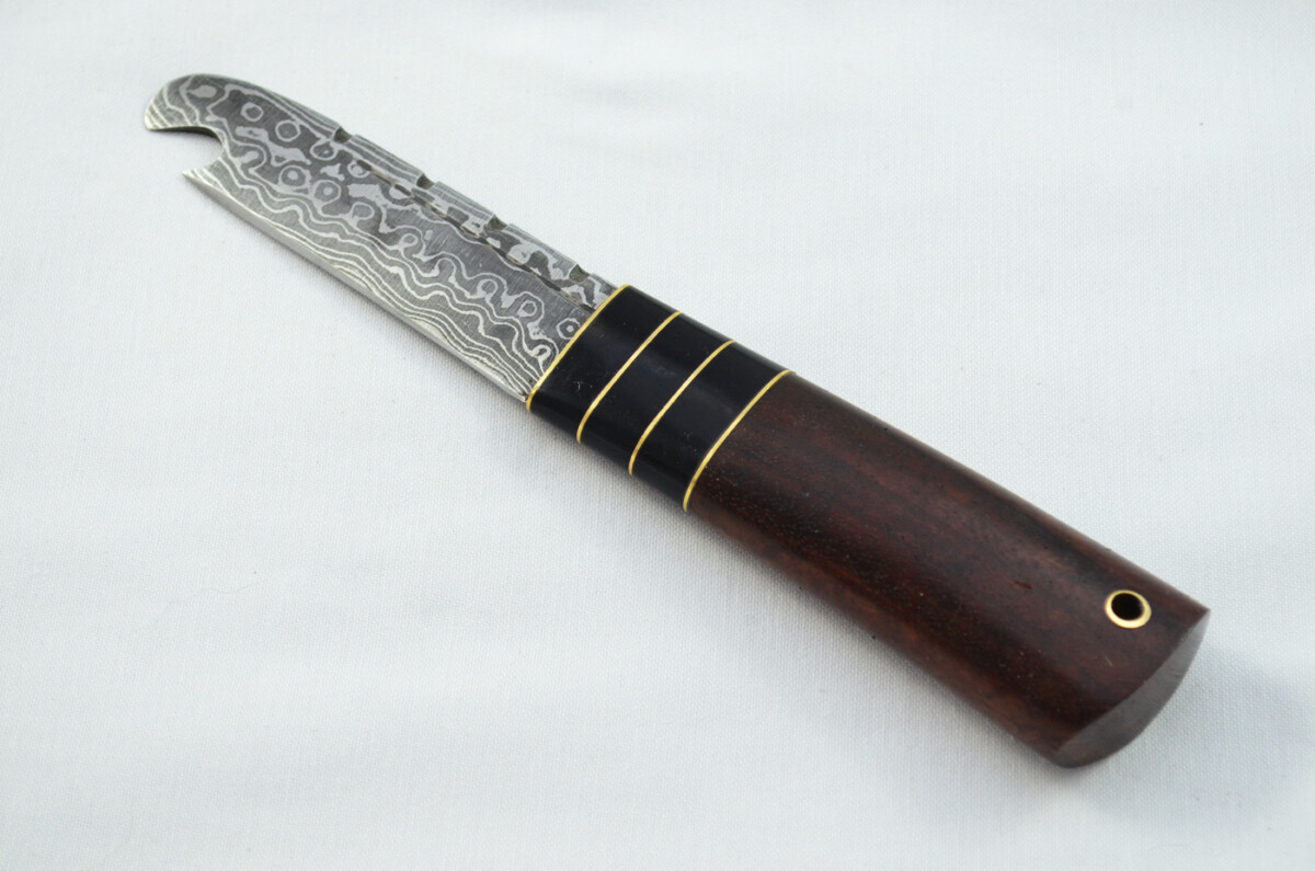 New Fantastic Genuine Laminate Handle Sgian Dubh Bottle Opener Damascus Steel Made in Sheffield England - Image 2