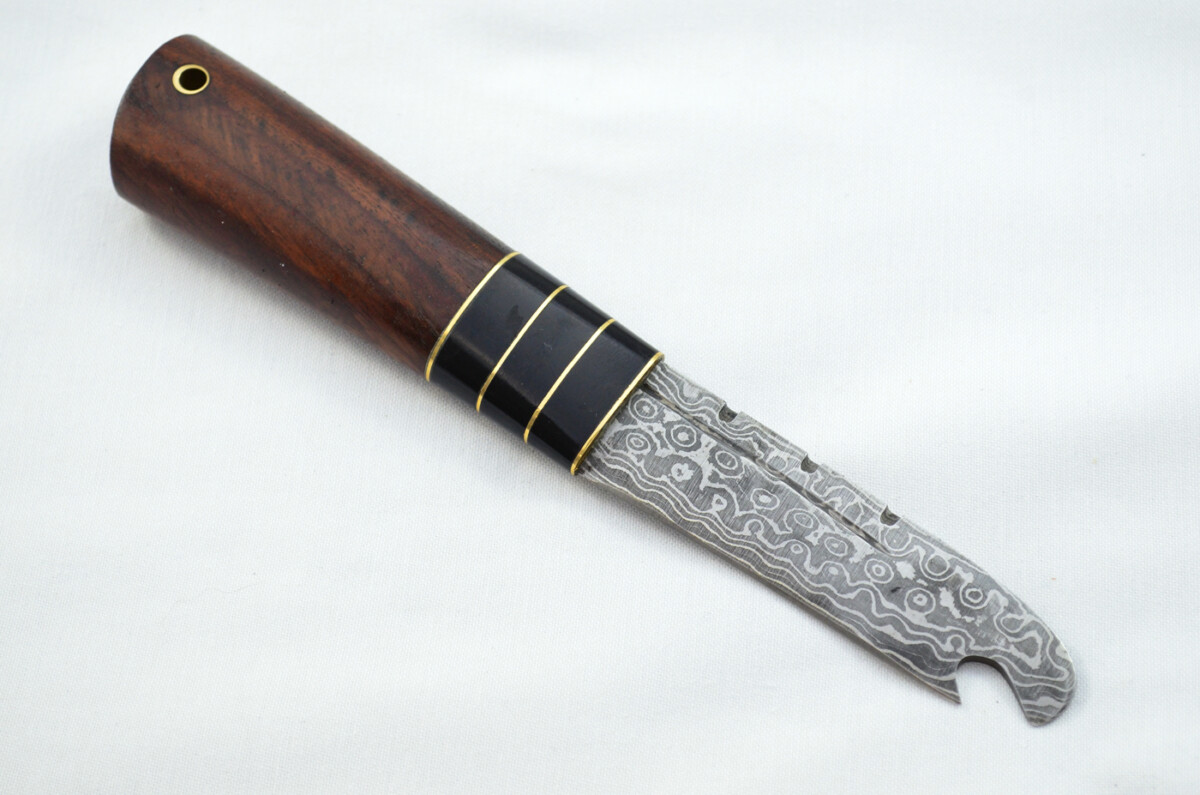 New Fantastic Genuine Laminate Handle Sgian Dubh Bottle Opener Damascus Steel Made in Sheffield England - Image 5