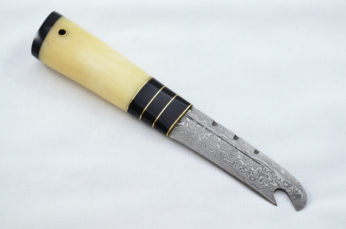 New Fantastic Genuine Laminate Handle Sgian Dubh Bottle Opener Damascus Steel Made in Sheffield England - Image 4