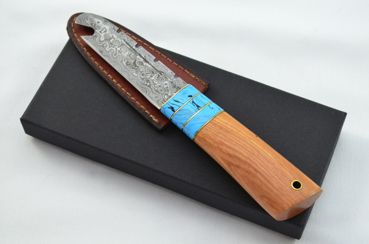 New Fantastic Genuine Laminate Handle Sgian Dubh Bottle Opener Damascus Steel Made in Sheffield England