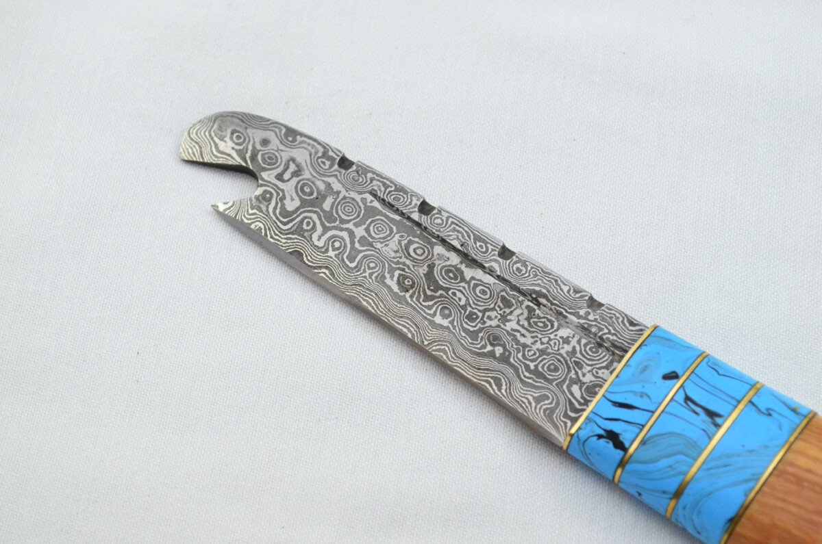 New Fantastic Genuine Laminate Handle Sgian Dubh Bottle Opener Damascus Steel Made in Sheffield England - Image 2