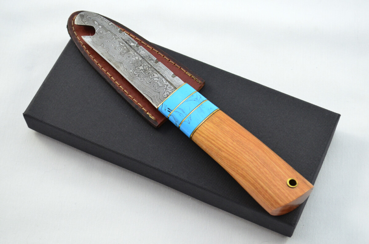 New Fantastic Genuine Laminate Handle Sgian Dubh Bottle Opener Damascus Steel Made in Sheffield England
