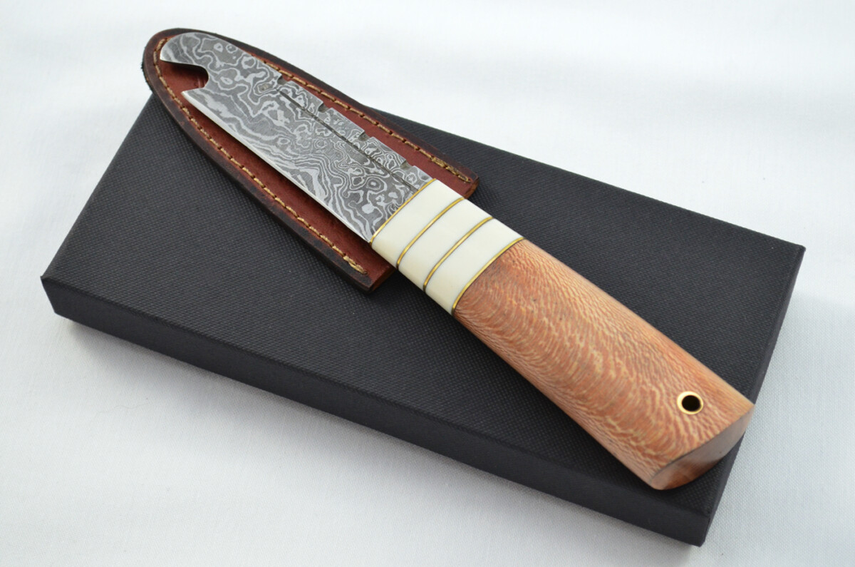 New Fantastic Genuine Laminate Handle Sgian Dubh Bottle Opener Damascus Steel Made in Sheffield England