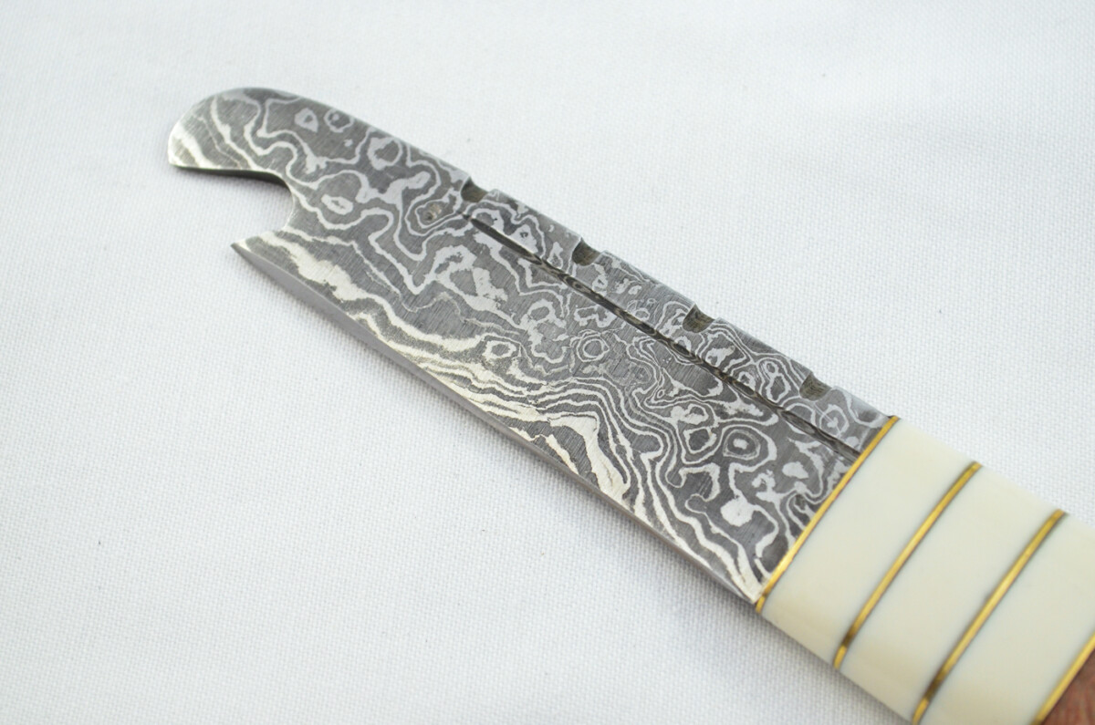 New Fantastic Genuine Laminate Handle Sgian Dubh Bottle Opener Damascus Steel Made in Sheffield England - Image 5