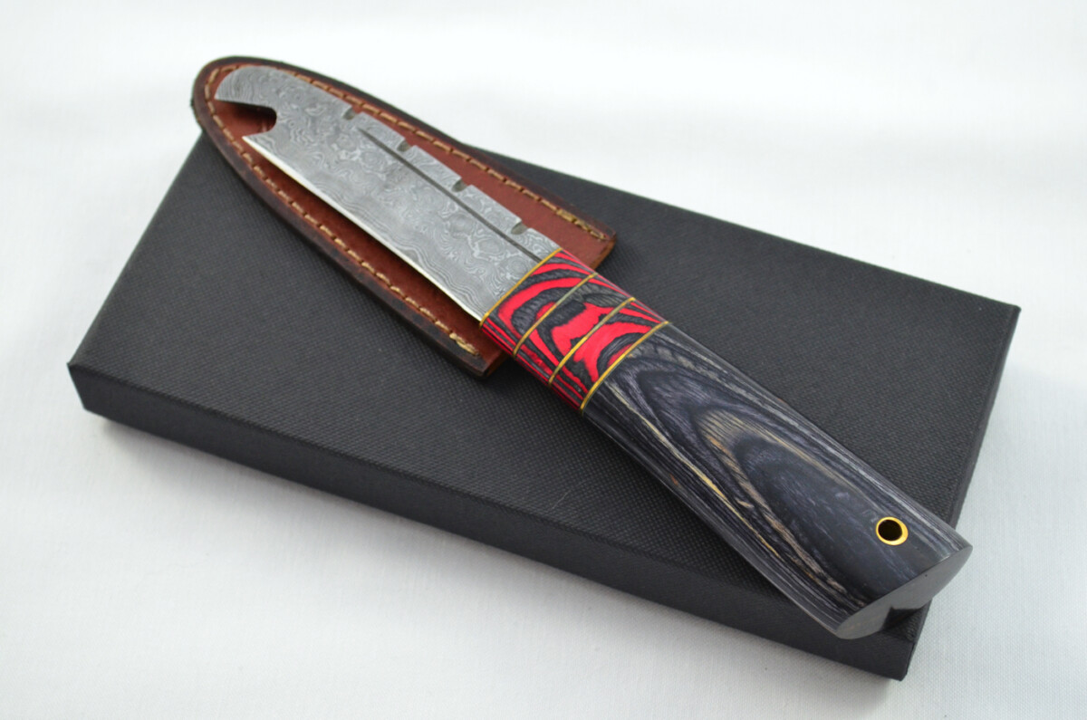 New Fantastic Genuine Laminate Handle Sgian Dubh Bottle Opener Damascus Steel Made in Sheffield England