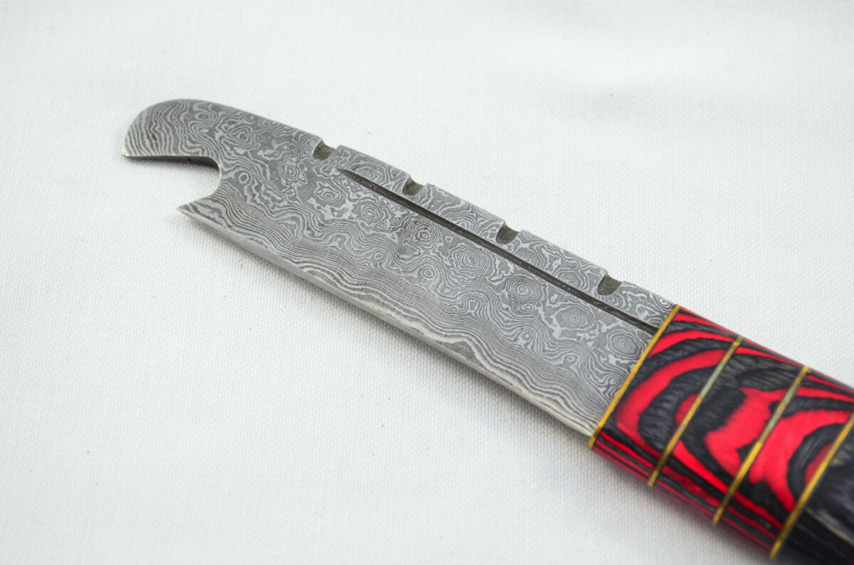 New Fantastic Genuine Laminate Handle Sgian Dubh Bottle Opener Damascus Steel Made in Sheffield England - Image 3