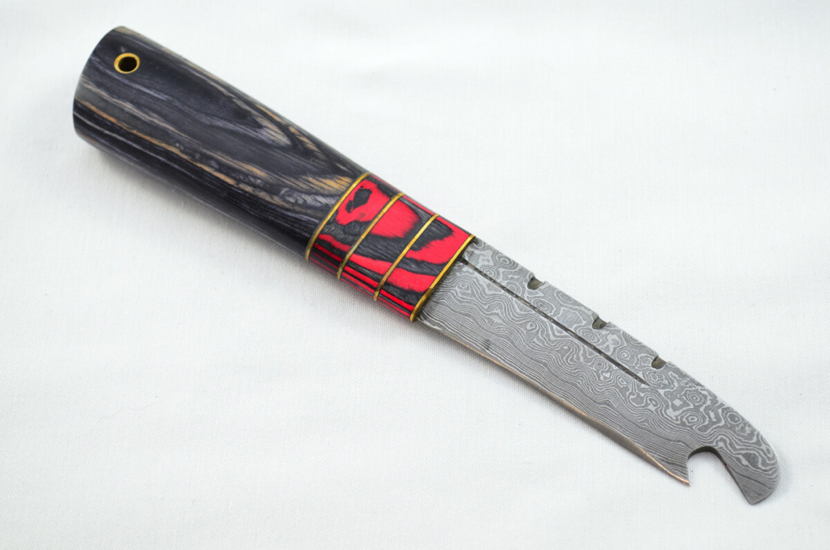 New Fantastic Genuine Laminate Handle Sgian Dubh Bottle Opener Damascus Steel Made in Sheffield England - Image 4
