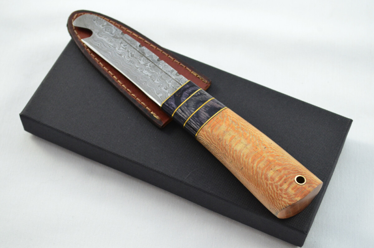New Fantastic Genuine Laminate Handle Sgian Dubh Bottle Opener Damascus Steel Made in Sheffield England