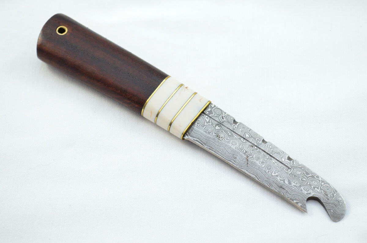 New Fantastic Genuine Laminate Handle Sgian Dubh Bottle Opener Damascus Steel Made in Sheffield England - Image 5