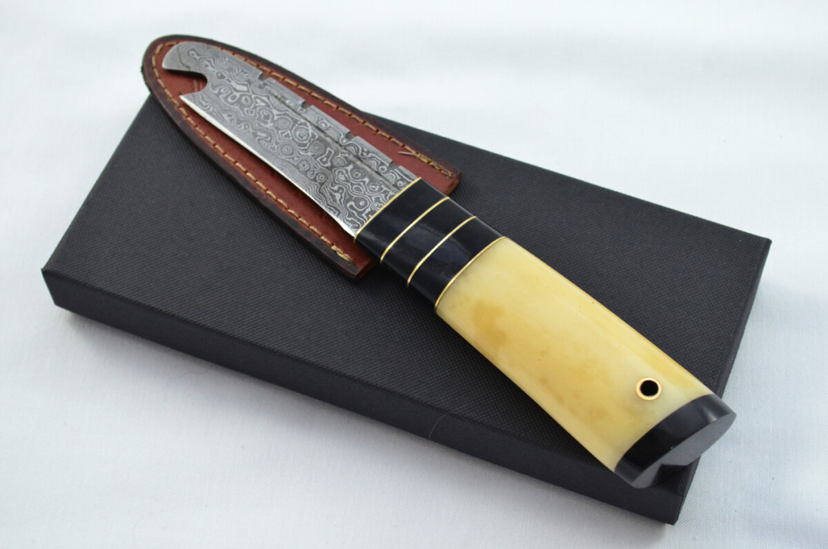 New Fantastic Genuine Laminate Handle Sgian Dubh Bottle Opener Damascus Steel Made in Sheffield England