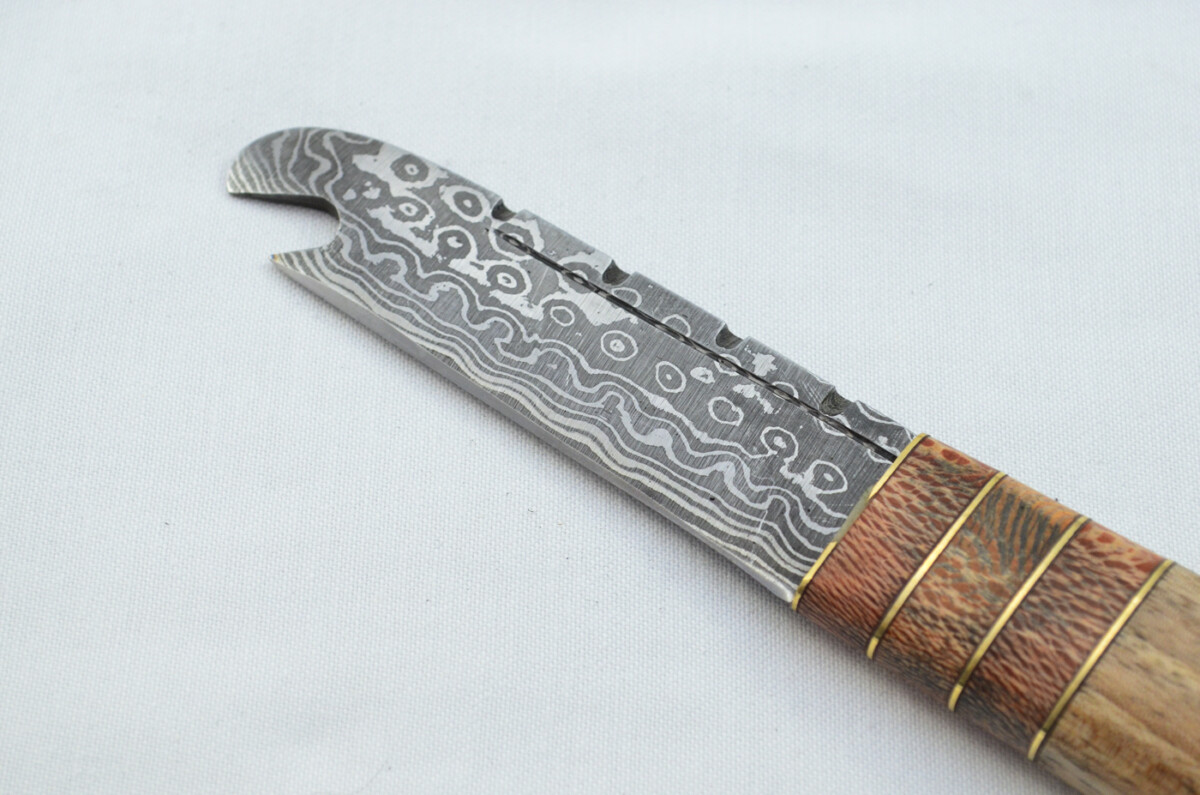New Fantastic Genuine Laminate Handle Sgian Dubh Bottle Opener Damascus Steel Made in Sheffield England - Image 3