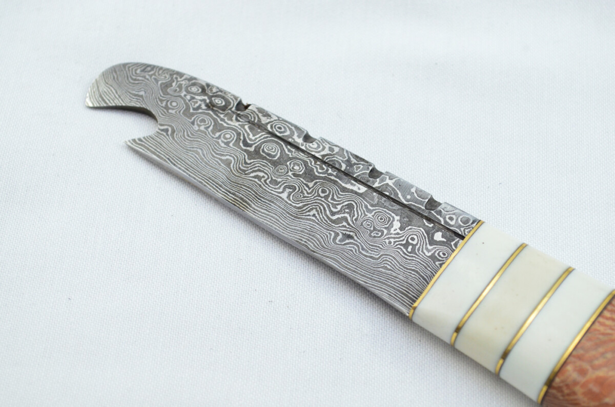 New Fantastic Genuine Laminate Handle Sgian Dubh Bottle Opener Damascus Steel Made in Sheffield England - Image 3