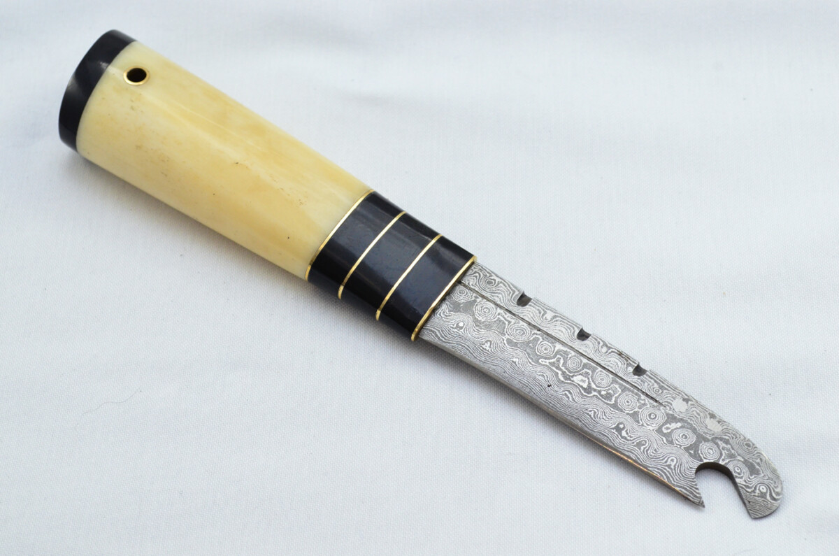 New Fantastic Genuine Laminate Handle Sgian Dubh Bottle Opener Damascus Steel Made in Sheffield England - Image 2