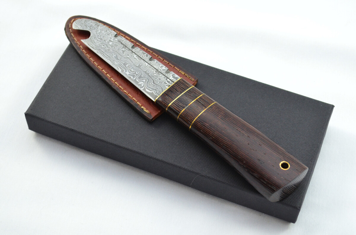New Fantastic Genuine Laminate Handle Sgian Dubh Bottle Opener Damascus Steel Made in Sheffield England