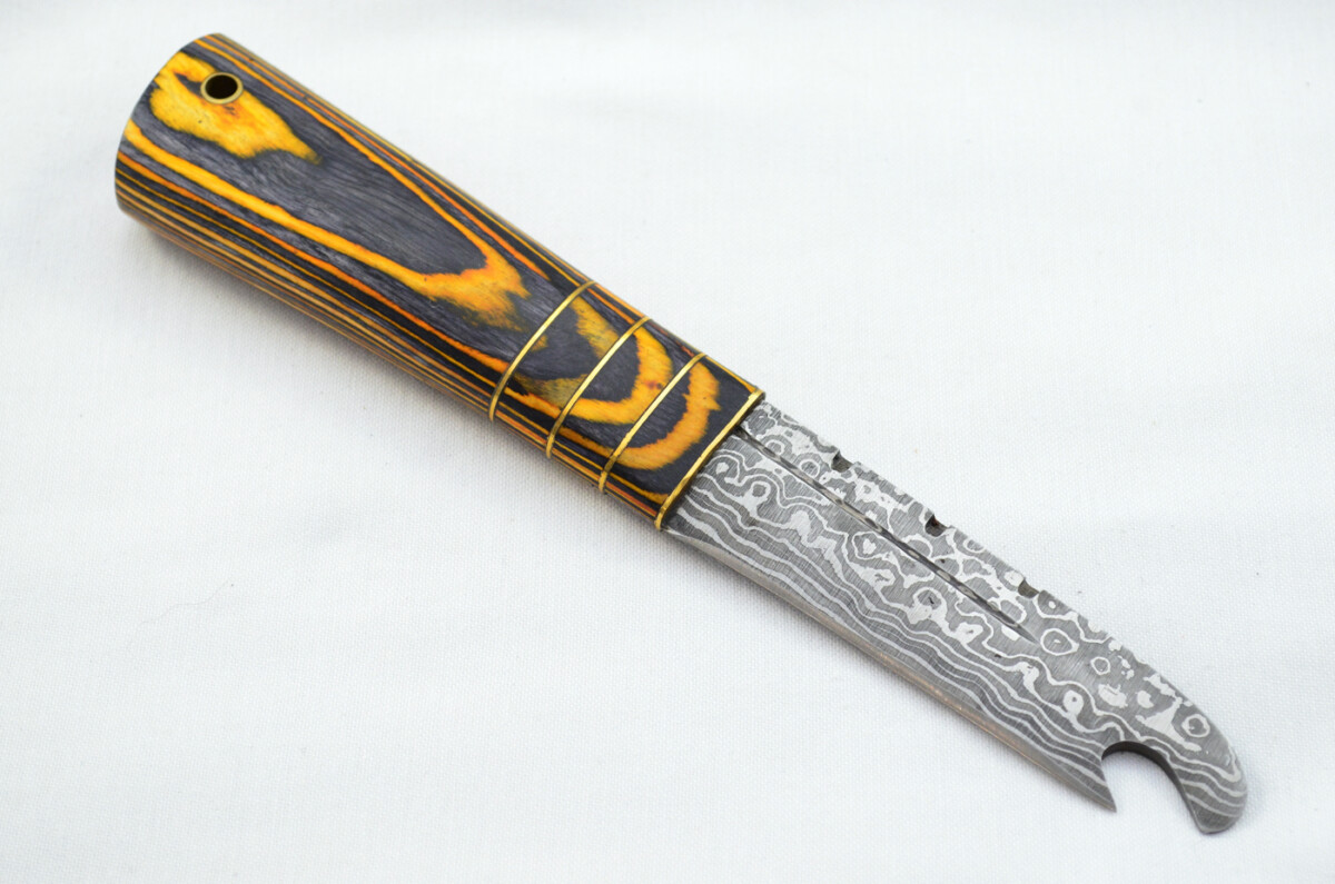 New Fantastic Genuine Laminate Handle Sgian Dubh Bottle Opener Damascus Steel Made in Sheffield England - Image 2