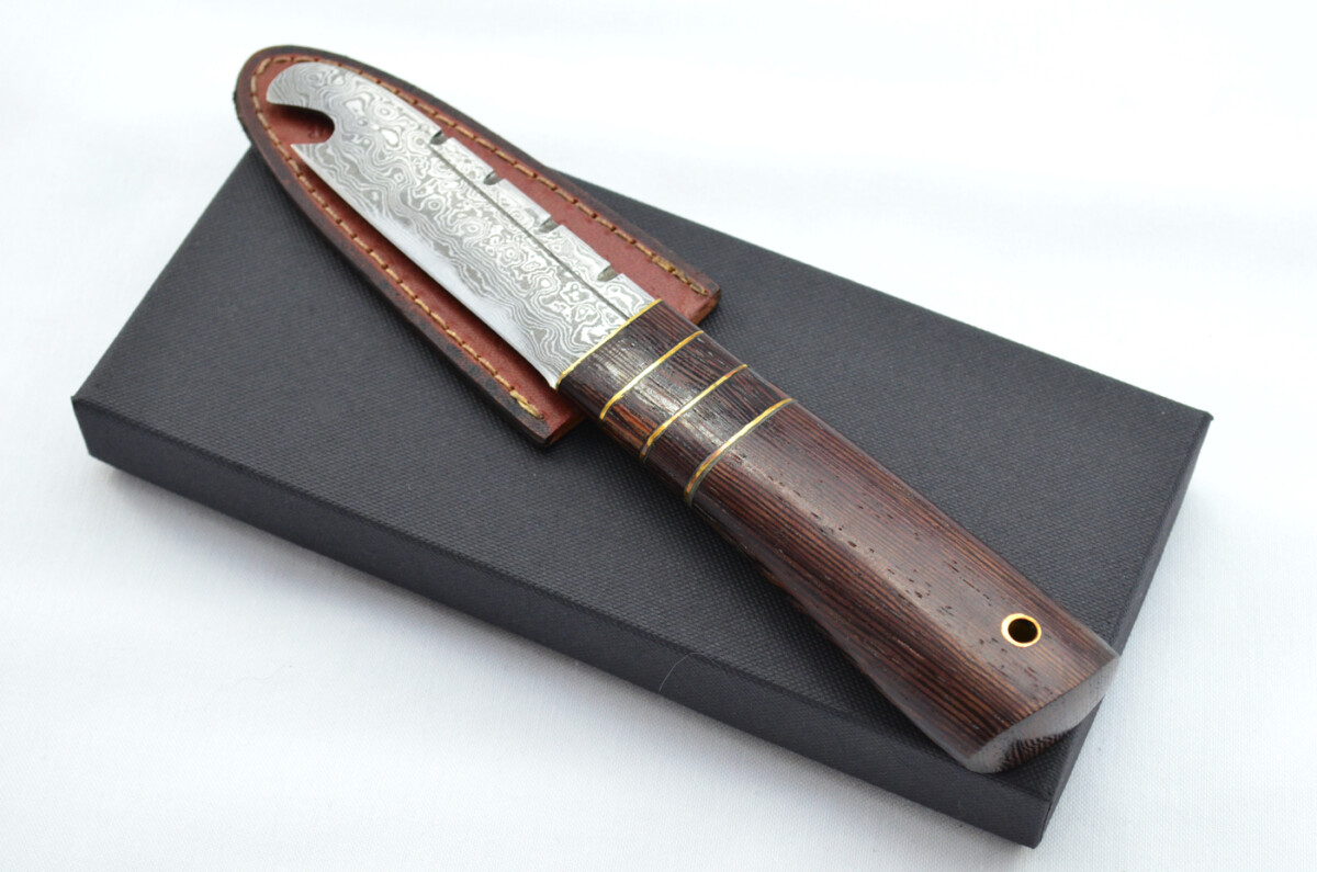 New Fantastic Genuine Laminate Handle Sgian Dubh Bottle Opener Damascus Steel Made in Sheffield England