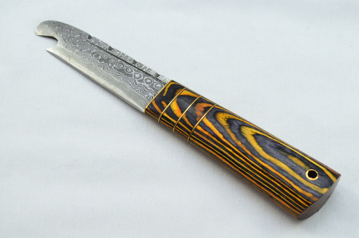 New Fantastic Genuine Laminate Handle Sgian Dubh Bottle Opener Damascus Steel Made in Sheffield England - Image 2