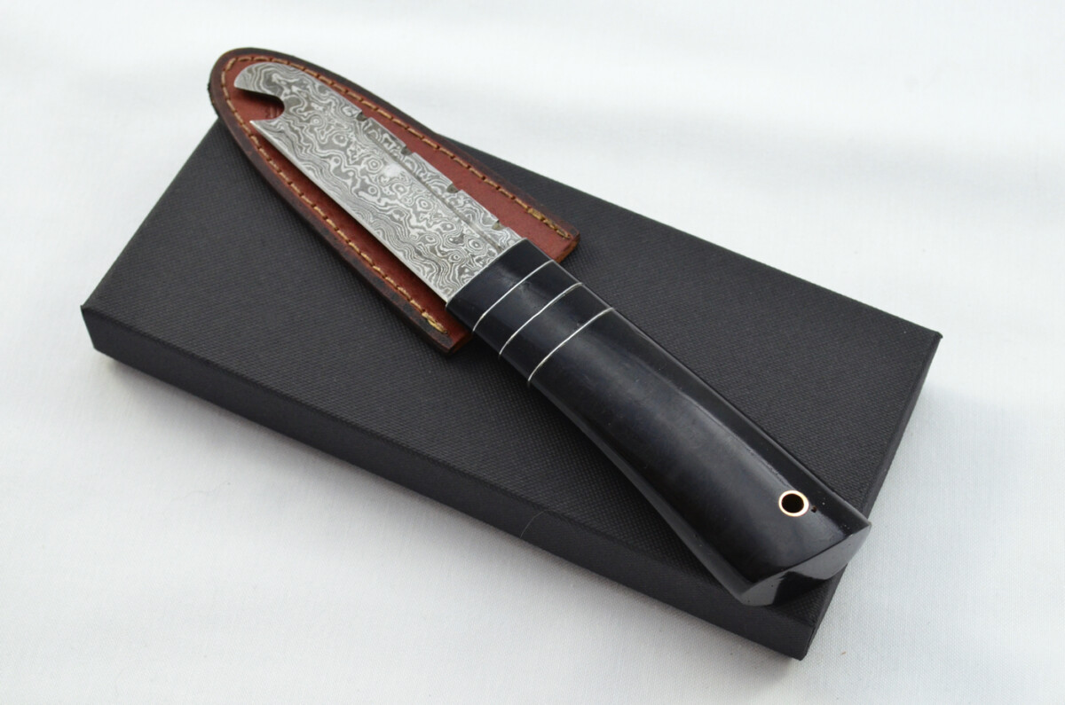 New Fantastic Genuine Laminate Handle Sgian Dubh Bottle Opener Damascus Steel Made in Sheffield England