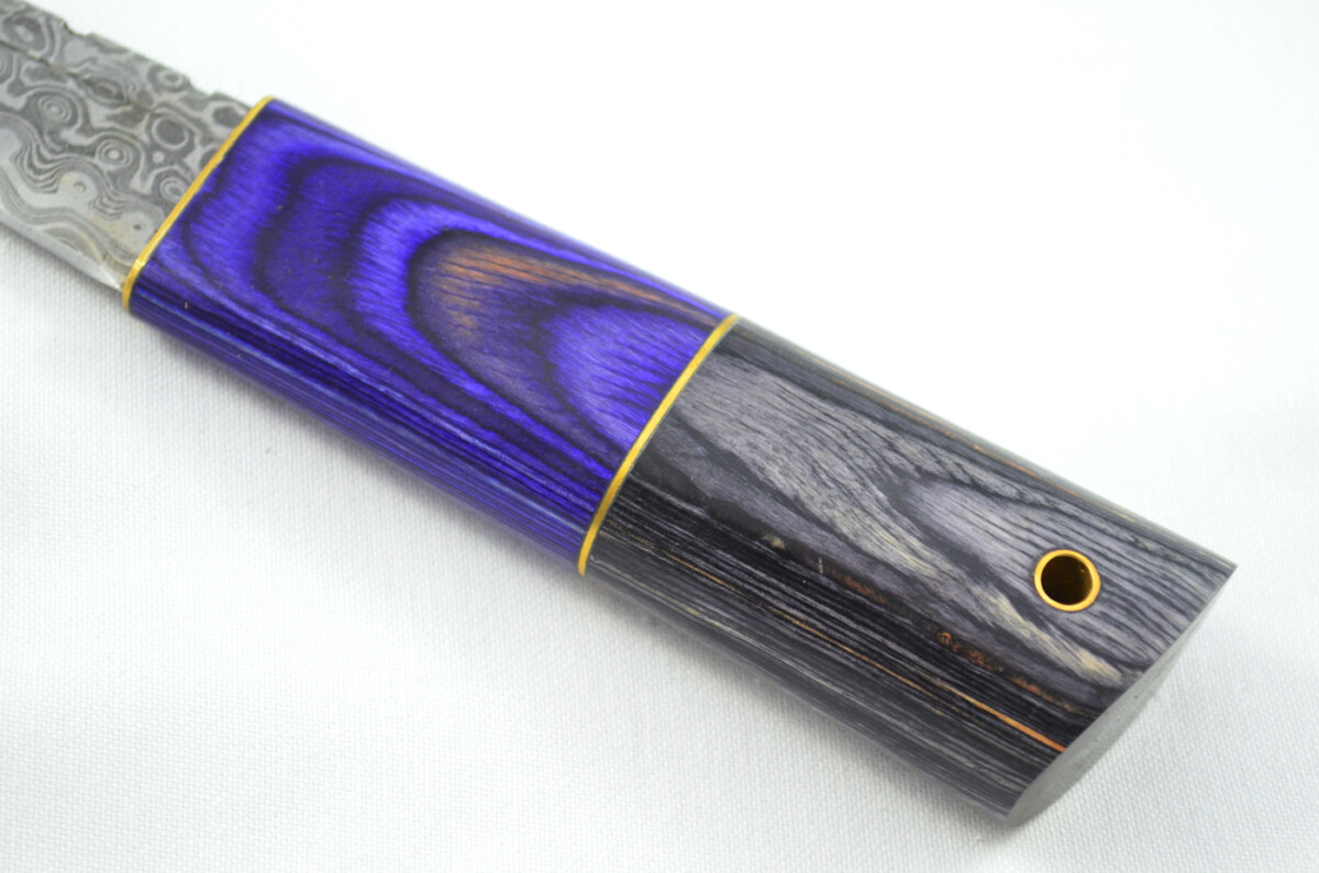 New Fantastic Coloured Laminate Sgian Dubh Damascus Steel Made in Sheffield England Superior Sheath inc Presentation Box - Image 4