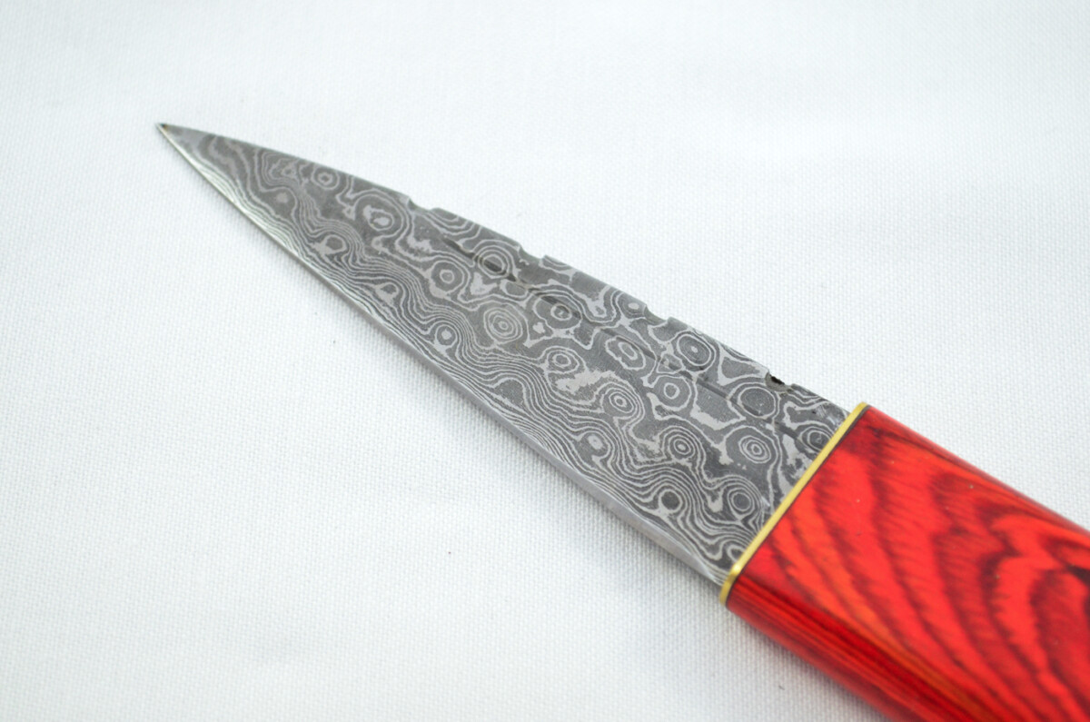 New Fantastic Coloured Laminate Sgian Dubh Damascus Steel Made in Sheffield England Superior Sheath inc Presentation Box - Image 4