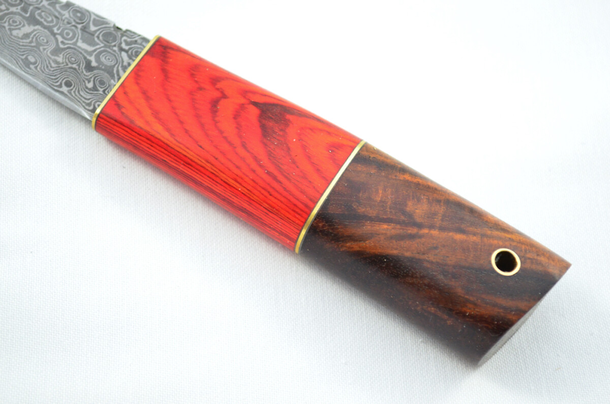 New Fantastic Coloured Laminate Sgian Dubh Damascus Steel Made in Sheffield England Superior Sheath inc Presentation Box - Image 2