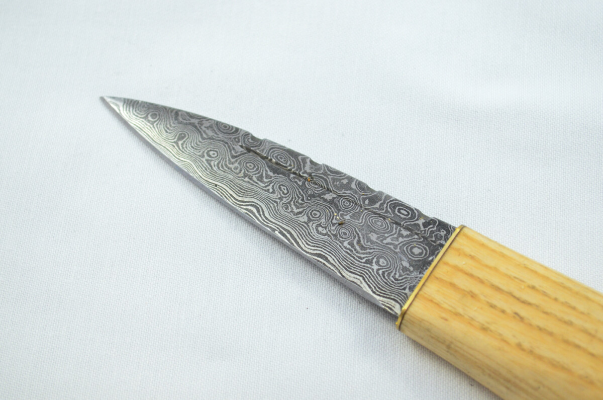New Fantastic Coloured Laminate Sgian Dubh Damascus Steel Made in Sheffield England Superior Sheath inc Presentation Box - Image 4