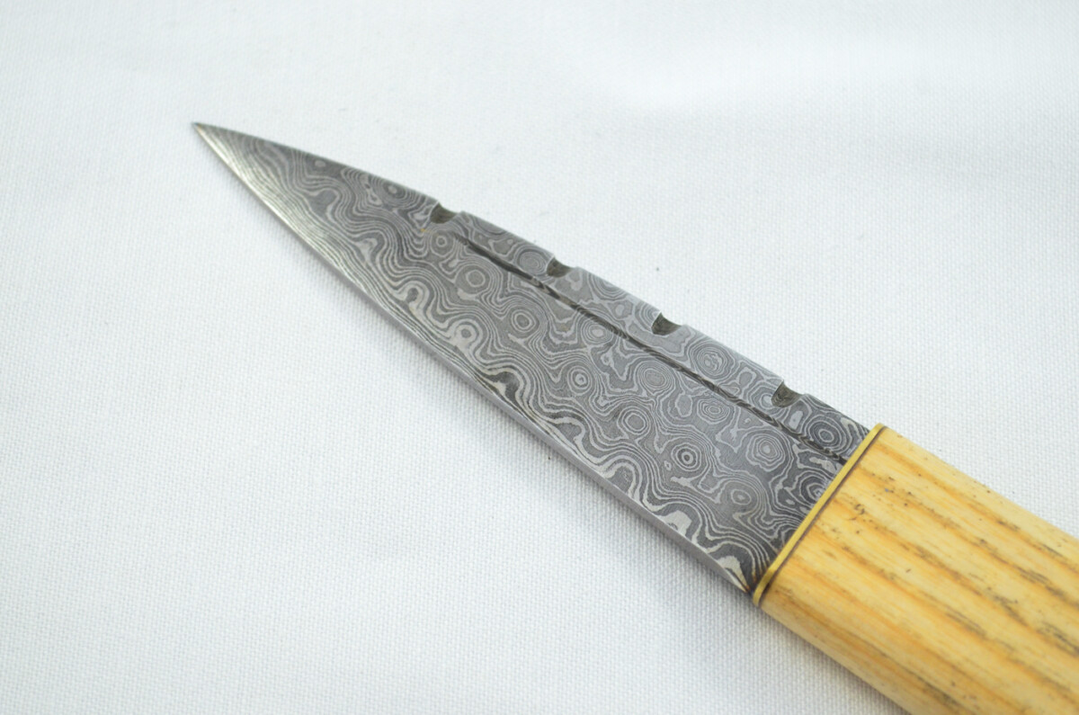New Fantastic Coloured Laminate Sgian Dubh Damascus Steel Made in Sheffield England Superior Sheath inc Presentation Box - Image 3