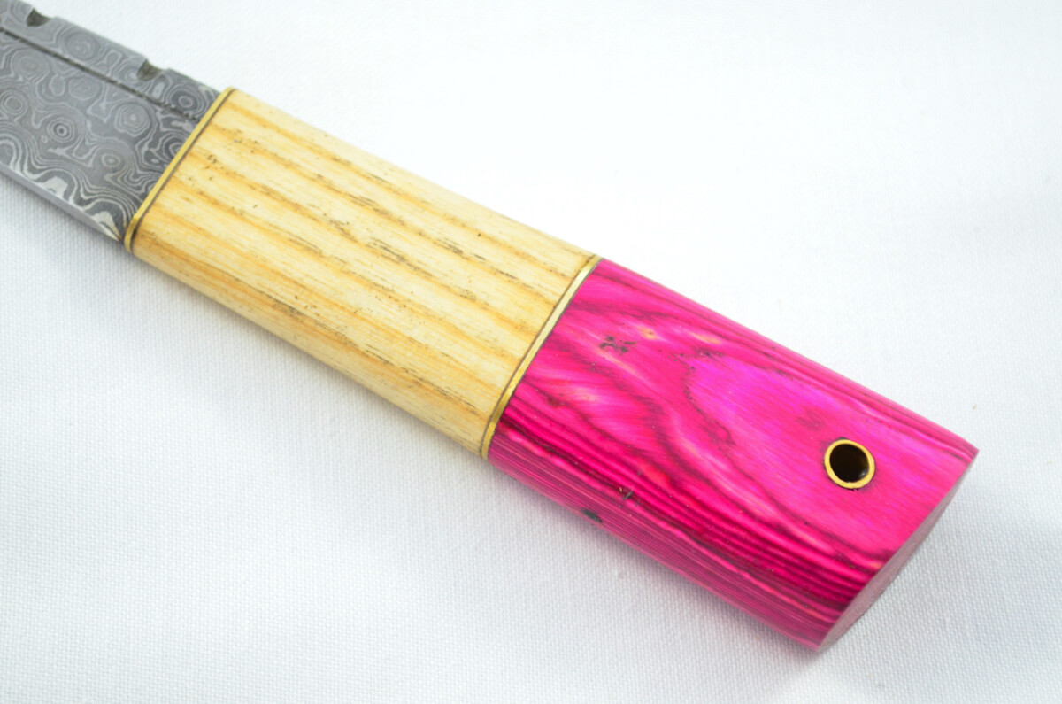 New Fantastic Coloured Laminate Sgian Dubh Damascus Steel Made in Sheffield England Superior Sheath inc Presentation Box - Image 4