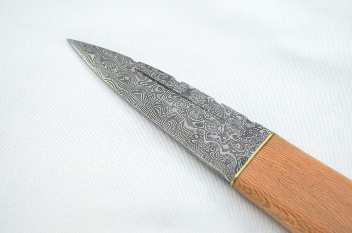 New Fantastic Coloured Laminate Sgian Dubh Damascus Steel Made in Sheffield England Superior Sheath inc Presentation Box - Image 3