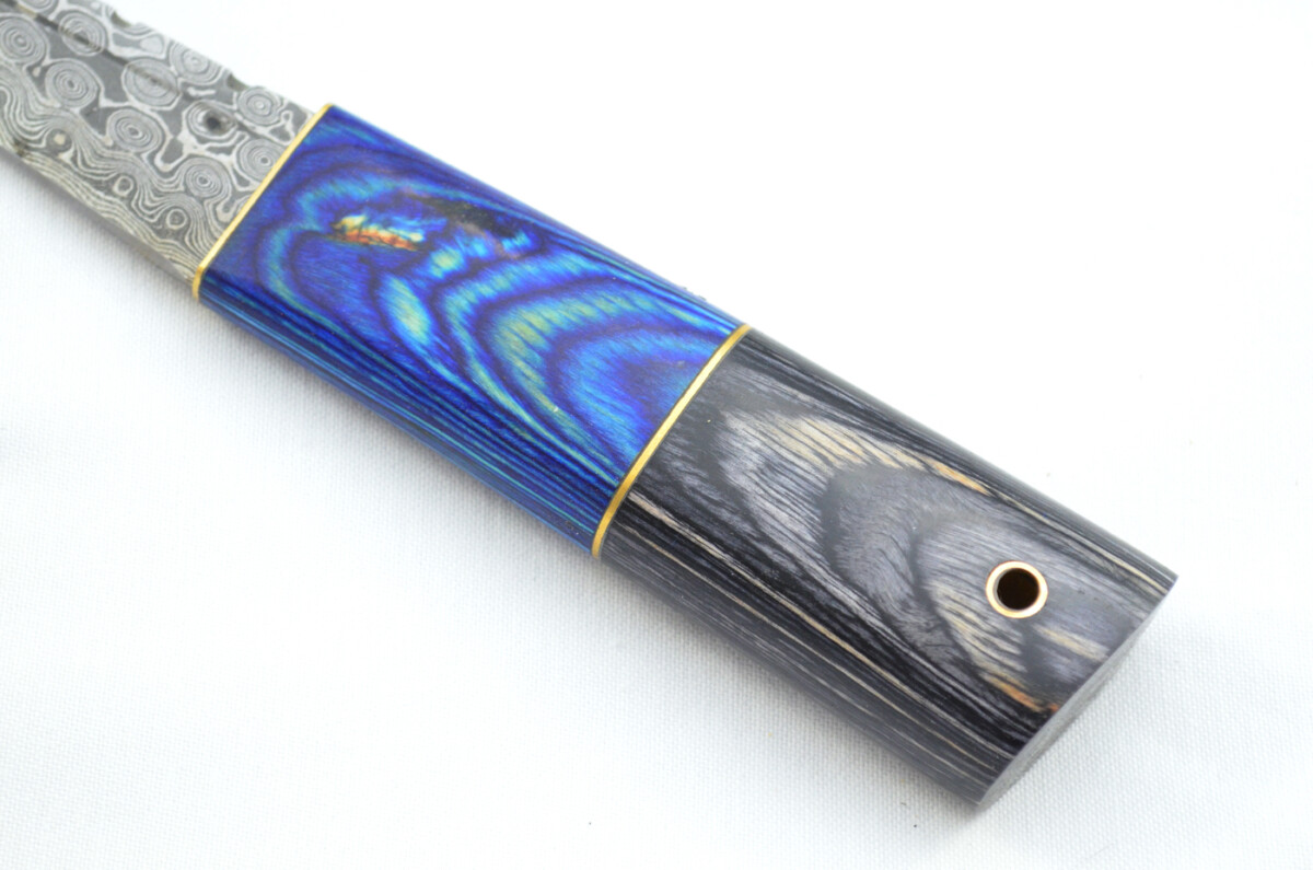 New Fantastic Coloured Laminate Sgian Dubh Damascus Steel Made in Sheffield England Superior Sheath inc Presentation Box - Image 2