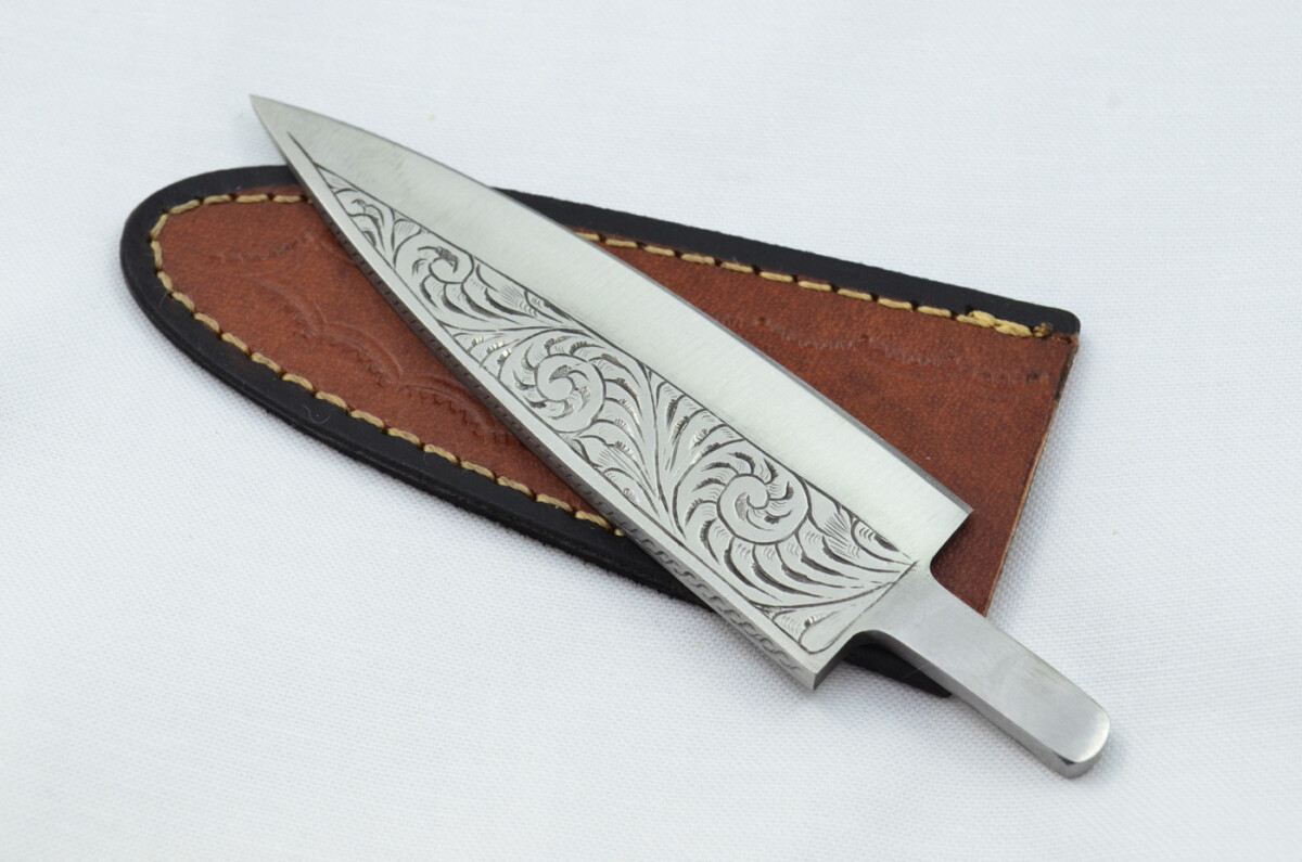 New Fantastic Sgian Dubh Hand Engraved Blank Blade Made in Sheffield England